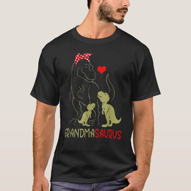 Grandmasaurus  Rex Grandma Saurus Dinosaur T-Shirt (Front)