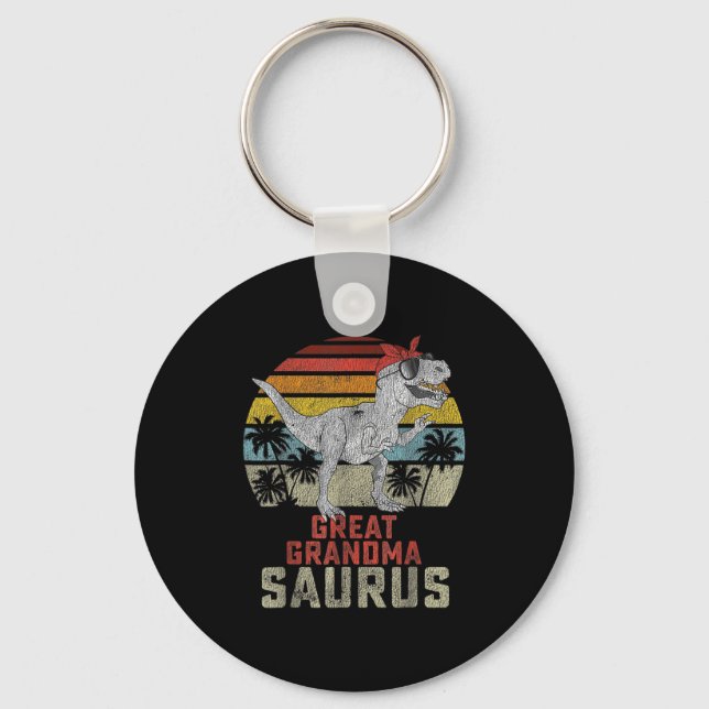 Grandmasaurus T Rex Dinosaur Great Grandma Saurus  Key Ring (Front)