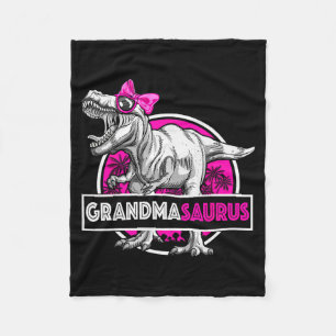 Grandmasaurus T-rex Matching Funny Grandma Saurus  Fleece Blanket