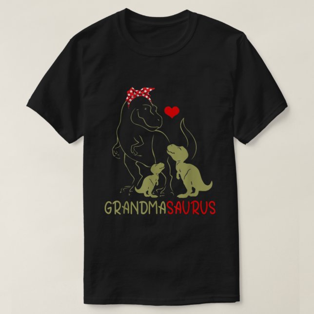 Grandmasaurus T Shirt T Rex Grandma Saurus Dinosau (Design Front)