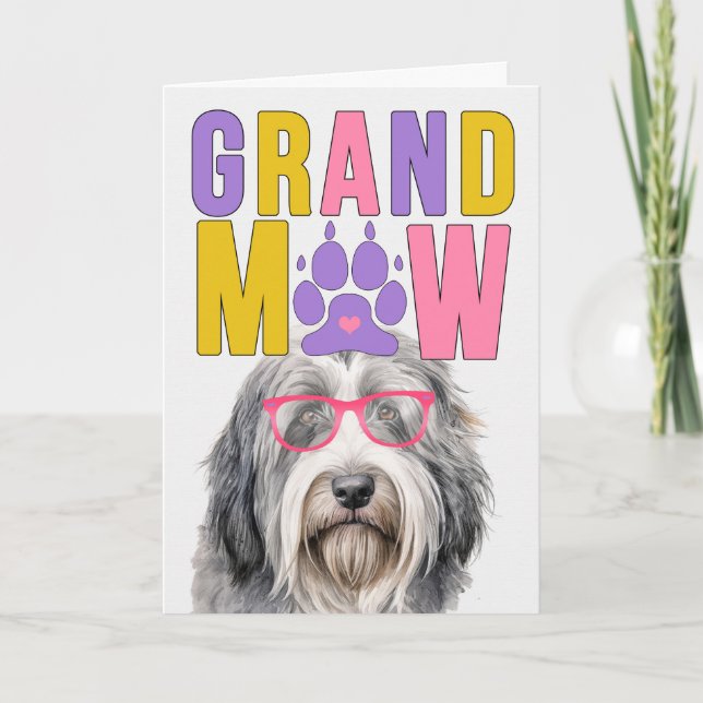GrandMAW Bearded Collie Dog Funny Grandparents Day Holiday Card (Front)