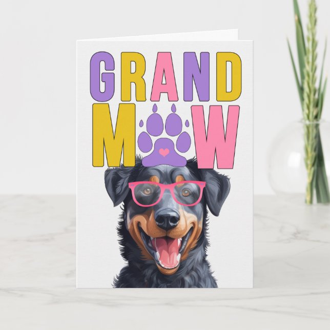 GrandMAW Beauceron GrandDOG Grandparents Day Holiday Card (Front)