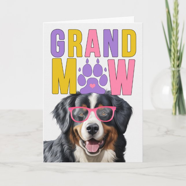 GrandMAW Bernese Mountain Dog Grandparents Day Holiday Card (Front)