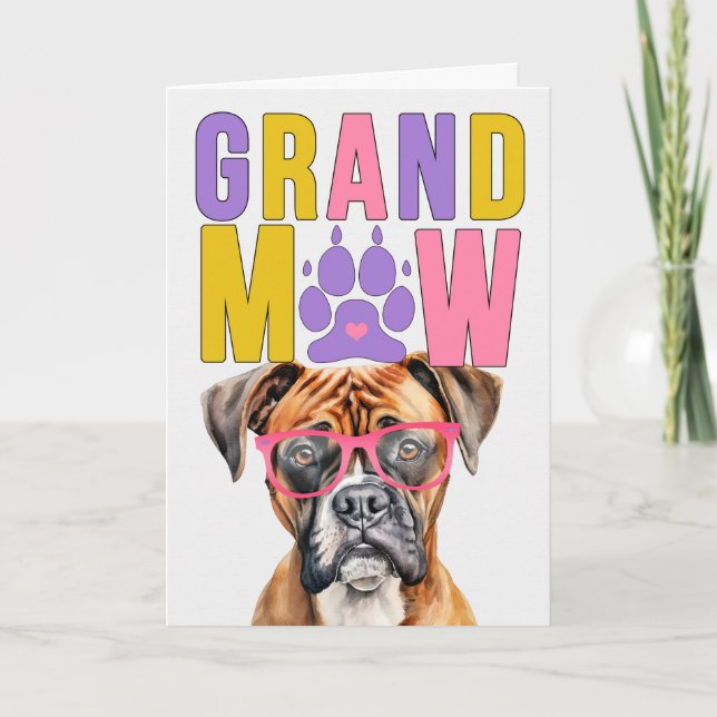 GrandMAW Boxer Dog GrandDOG Grandparents Day Holiday Card (Front)