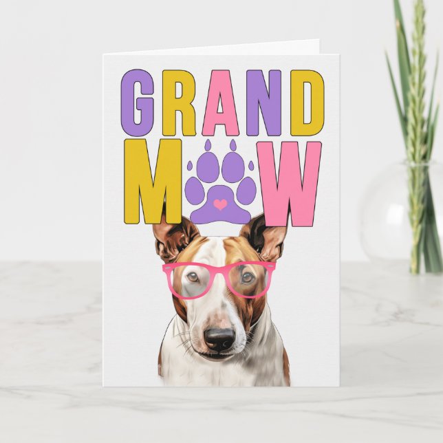 GrandMAW Bull Terrier GrandDOG Grandparents Day Holiday Card (Front)
