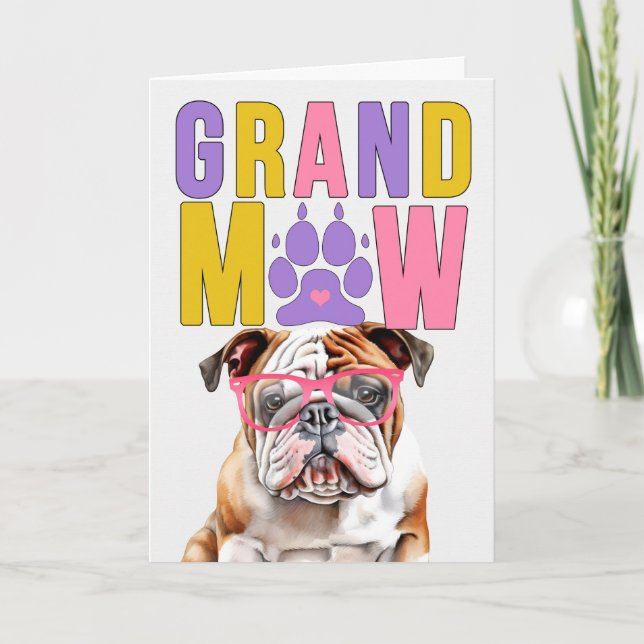 GrandMAW English Bulldog GrandDOG Grandparents Day Holiday Card (Front)
