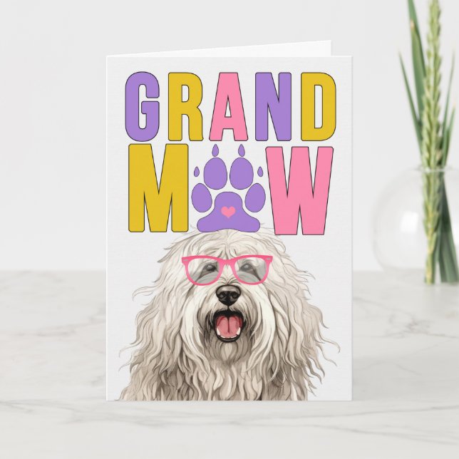 GrandMAW Komondor DOG Funny Grandparents Day Holiday Card (Front)