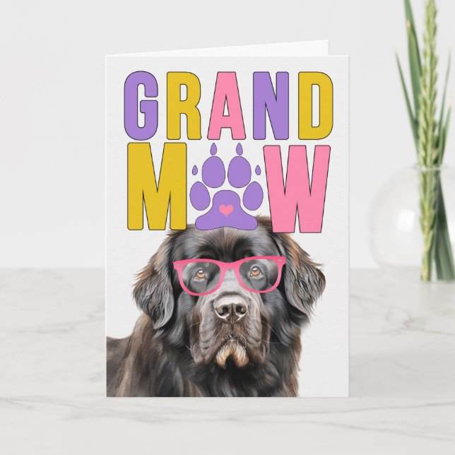 GrandMAW Newfoundland Dog Funny Grandparents Day Holiday Card (Front)