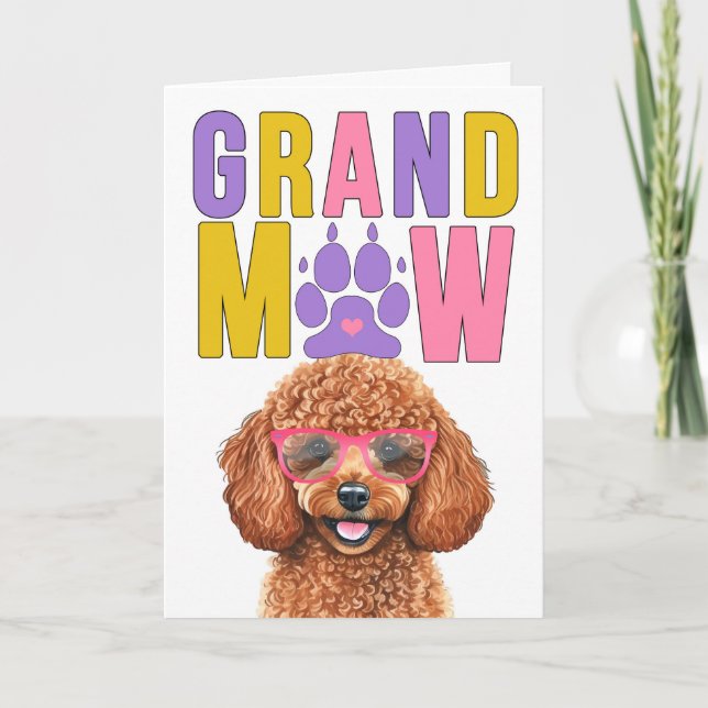 GrandMAW Poodle GrandDOG Grandparents Day Holiday Card (Front)
