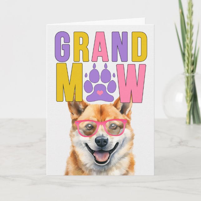 GrandMAW Shiba Inu GrandDOG Grandparents Day Holiday Card (Front)