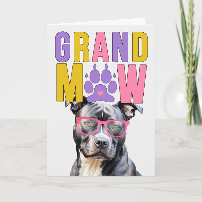 GrandMAW Staffordshire GrandDOG Grandparents Day Holiday Card (Front)