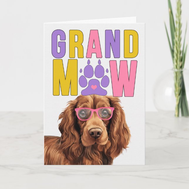GrandMAW Sussex Spaniel Funny Grandparents Day Holiday Card (Front)