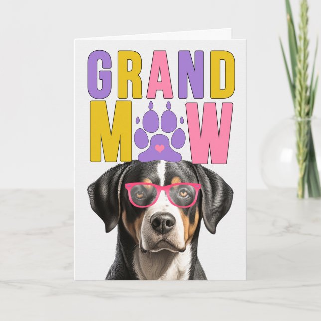 GrandMAW Swiss Mountain Dog Funny Grandparents Day Holiday Card (Front)