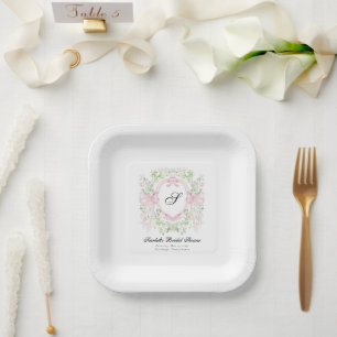 Grandmellenial Botanical Crest Baby Shower  Paper Plate