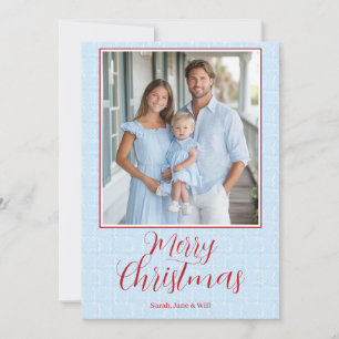 Grandmillenia Light Blue & Red Christmas Card