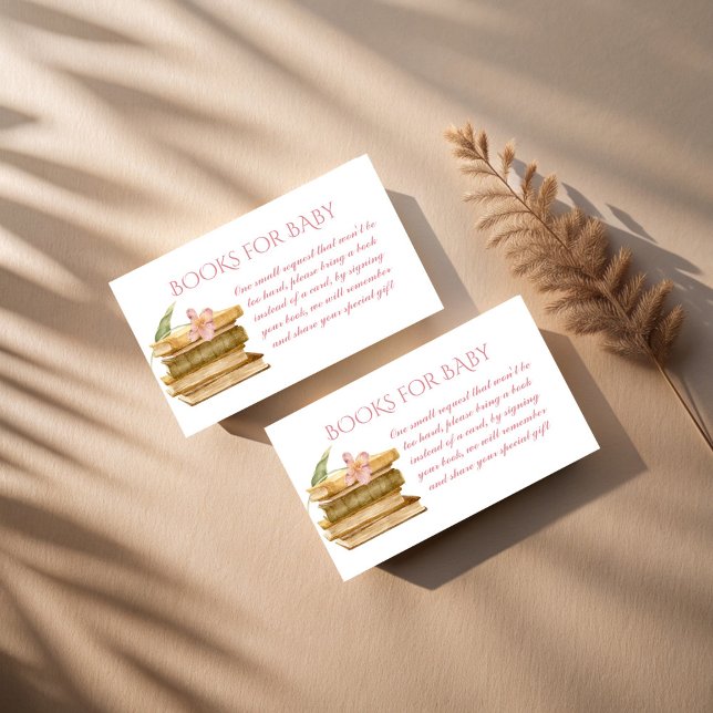 Grandmillenial baby shower book request enclosure card (Grandmillenial baby shower book request enclosure cards pink stripes baby shower book request cards)