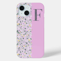 Grandmillenial MONOGRAM F LILAC LITTLE FLOWERS