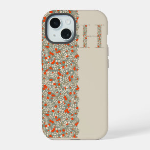 Grandmillenial MONOGRAM H BG RED LITTLE FLOWERS iPhone 15 Case