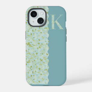 Grandmillenial MONOGRAM K ACQUA LITTLE FLOWERS Cas iPhone 15 Case