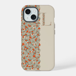Grandmillenial MONOGRAM L BG RED LITTLE FLOWERS iPhone 15 Case