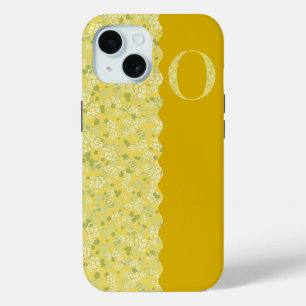 Grandmillenial MONOGRAM O YELLOW LITTLE FLOWERS iPhone 15 Case