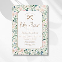 Grandmillenial Navy Blush Floral Gold Baby Shower