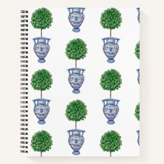 Grandmillenial pattern classic topiary vases notebook
