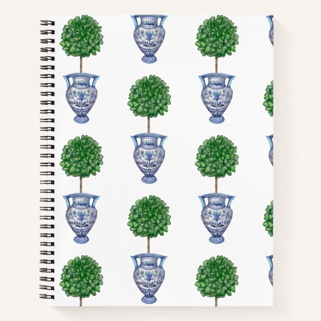Grandmillenial pattern classic topiary vases notebook (Front)