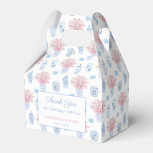 Grandmillenial Pink Blue Ginger Jar Wedding Shower Favour Box