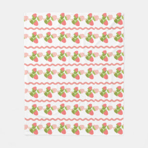 Grandmillenial strawberry pink sweet trendy fleece blanket