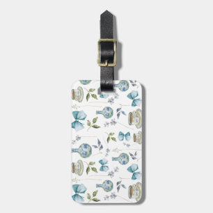 Grandmillenial Watercolor Bow Floral Luggage Tag