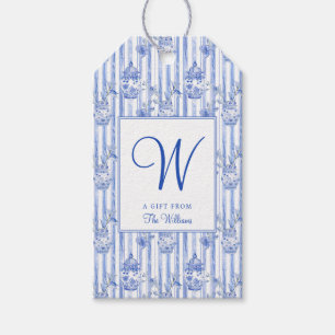 Grandmillennial Blue Chinoiserie Ginger Jar Gift Tags