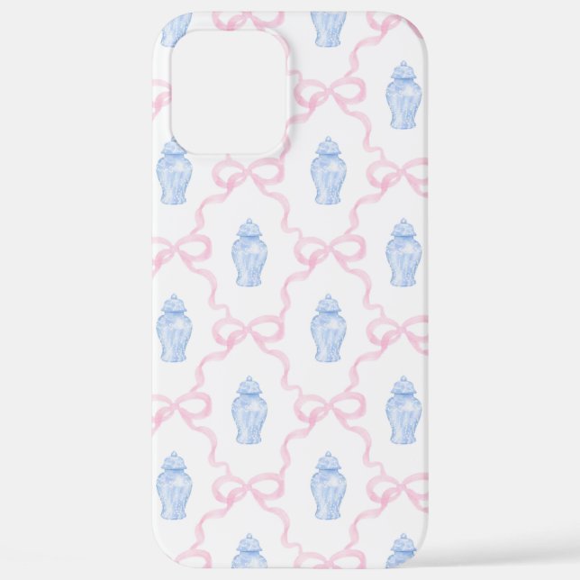 Grandmillennial Bows & Ginger Jar iPhone Case (Back)
