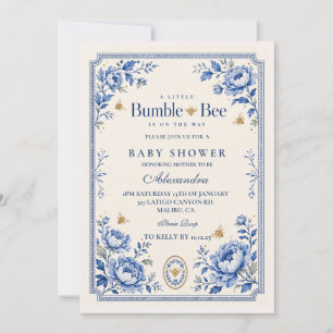 Grandmillennial Bumble Bee Baby Shower Invitation
