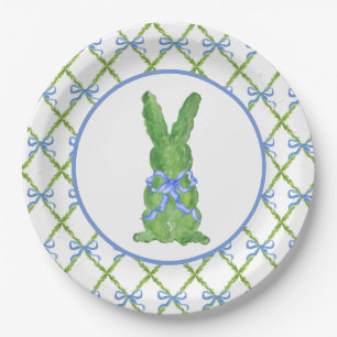 Grandmillennial Chinoiserie Bunny Topiary Paper Pl Plate