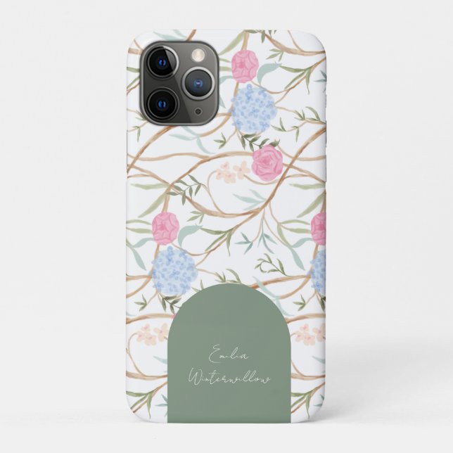 Grandmillennial Chinoiserie Customisable Case-Mate iPhone Case (Back)