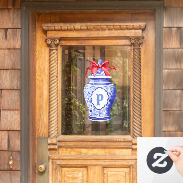 Grandmillennial Chinoiserie Ginger Jar Monogram (Home Door)