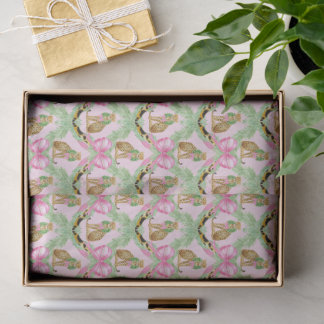 Grandmillennial Christmas Leopard  Tissue Paper