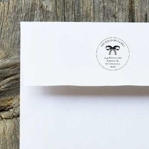 Grandmillennial Coquette Christmas Return Address Rubber Stamp