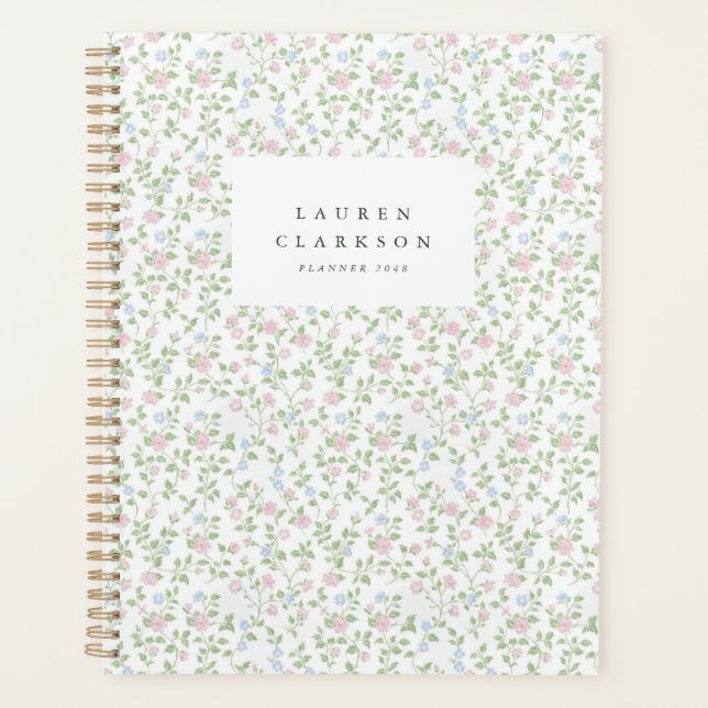 Grandmillennial Ditsy Floral Planner (Front)