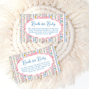 Grandmillennial Floral Baby Shower Books for Baby Enclosure Card
