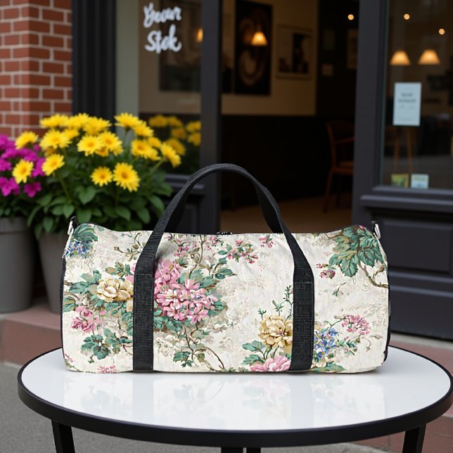 Grandmillennial Floral Tapestry Duffle Bag (Creator Uploaded)