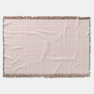 Grandmillennial Gingham - Cottagecore Pink Plaid Throw Blanket