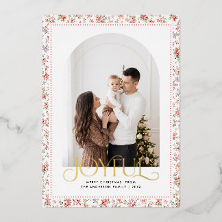 Grandmillennial Joyful Family Christmas Photo