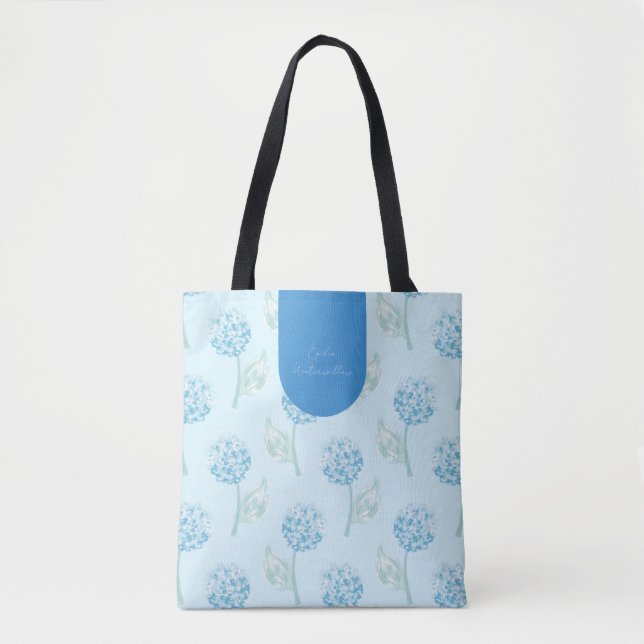 Grandmillennial Painterly Hydrangea Customisable Tote Bag (Front)