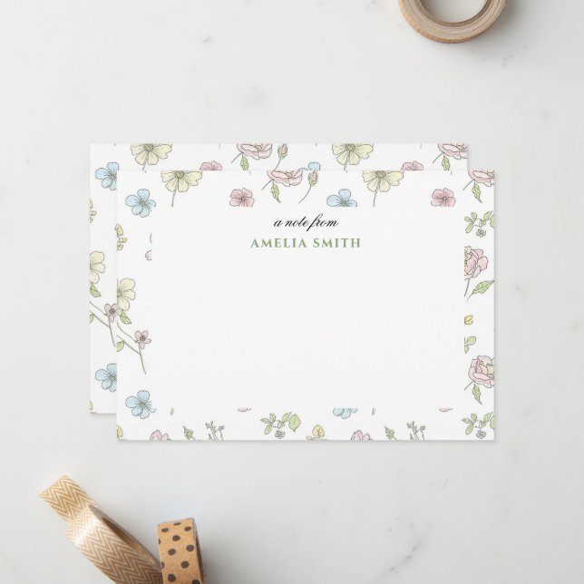 Grandmillennial Pastel Floral Card (Front/Back In Situ)