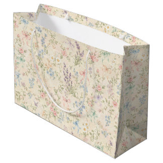 Grandmillennial Pastel Floral Gift Bag Large