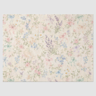 Grandmillennial Pastel Floral Vintage Cottage Tissue Paper