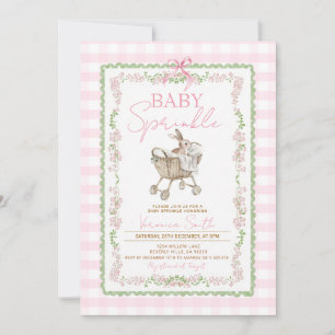 GRANDMILLENNIAL Pink Bunny Baby Sprinkle Invitation
