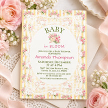 Grandmillennial Pink Floral Lace Baby Shower
